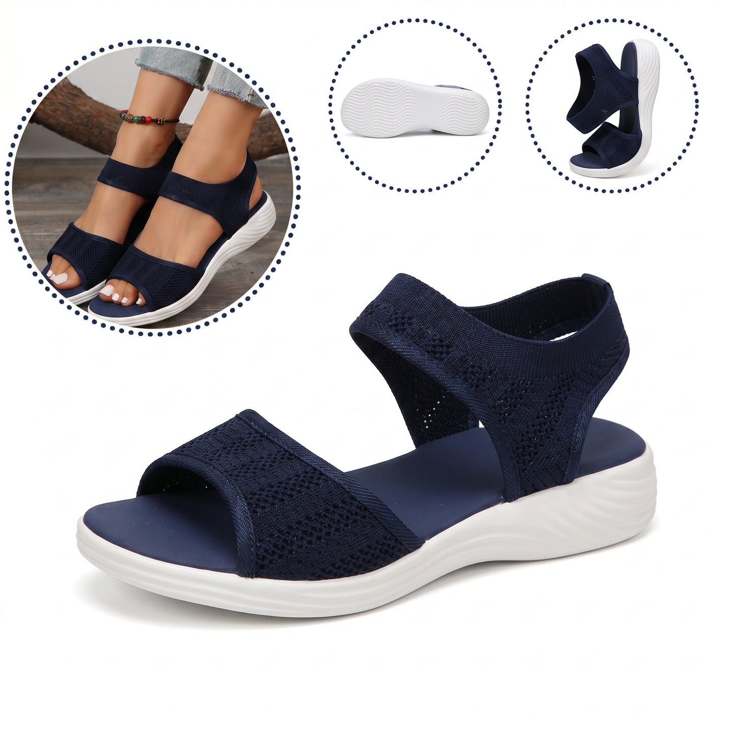 Sandale ortopedice ergonomice — cu suport pentru arcada plantară, care ajută la ameliorarea durerilor de picioare, la stabilizarea călcâiului și la reducerea instabilității la mers