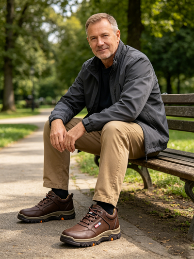 Pantofi ortopedici casual confortabili — lucrați manual din piele de vită italiană, cu susținere pentru bolta plantară