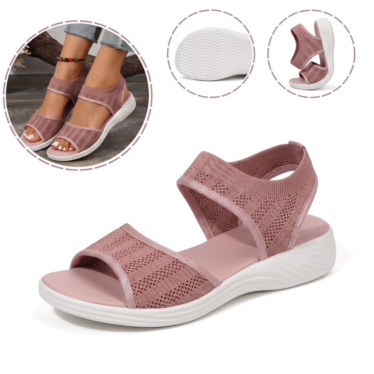 Sandale ortopedice ergonomice — cu suport pentru arcada plantară, care ajută la ameliorarea durerilor de picioare, la stabilizarea călcâiului și la reducerea instabilității la mers
