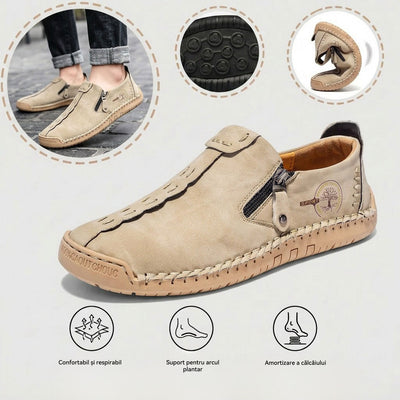 Pantofi ortopedici casual confortabili — din piele italiană de vită cu finisaj nubuc și susținere pentru bolta plantară