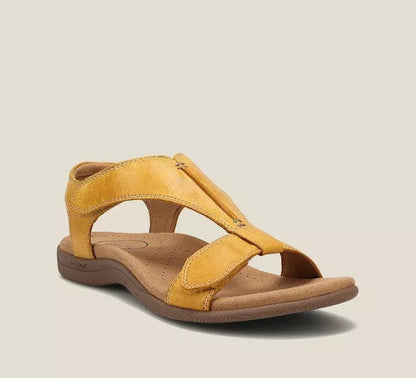 Sandale ortopedice confortabile — suport ergonomic pentru arcada piciorului, lățime reglabilă, care subliniază silueta picioarelor.