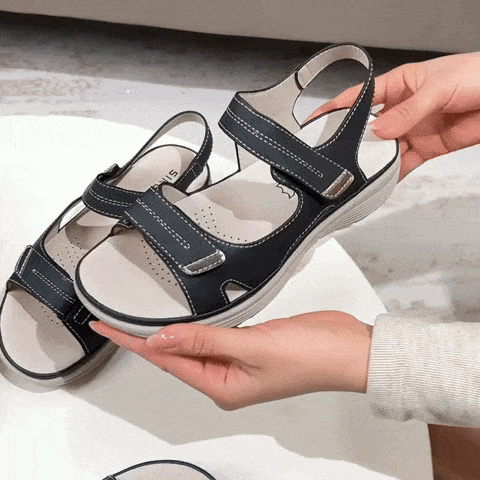 Sandale ortopedice confortabile — suport ergonomic pentru arcada plantară, lățime reglabilă, care subliniază silueta picioarelor.