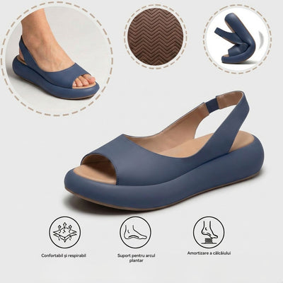 Sandale ortopedice ergonomice — cu suport pentru arcada plantară, care ajută la ameliorarea durerilor de picioare, la stabilizarea călcâiului și la reducerea instabilității la mers