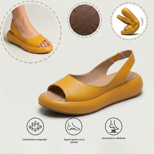 Sandale ortopedice ergonomice — cu suport pentru arcada plantară, care ajută la ameliorarea durerilor de picioare, la stabilizarea călcâiului și la reducerea instabilității la mers