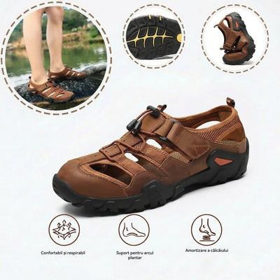 Sandale cu protecție pentru degetele picioarelor — cu suport pentru arcada plantară, care ameliorează durerea; ușoare și cu proprietăți de amortizare.