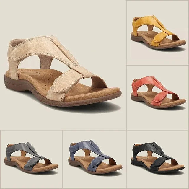 Sandale ortopedice confortabile — suport ergonomic pentru arcada plantară, lățime reglabilă, care subliniază silueta picioarelor.