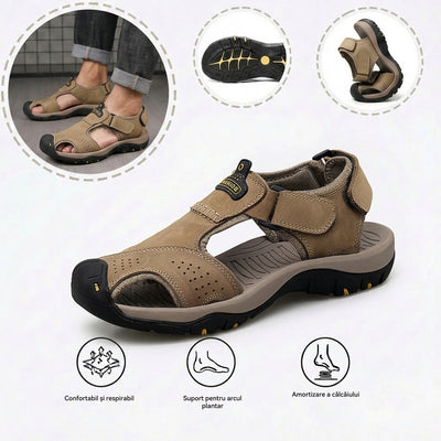 Sandale cu protecție pentru degetele picioarelor — cu suport pentru arcada plantară, care ameliorează durerea; ușoare și cu proprietăți de amortizare.