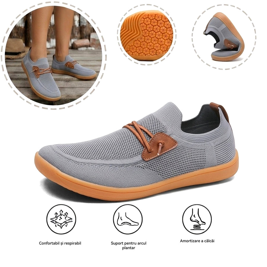 Pantofi sport ortopedici cu plasă – cu susținere a arcului plantar, pentru ameliorarea durerii; amortizare moale.