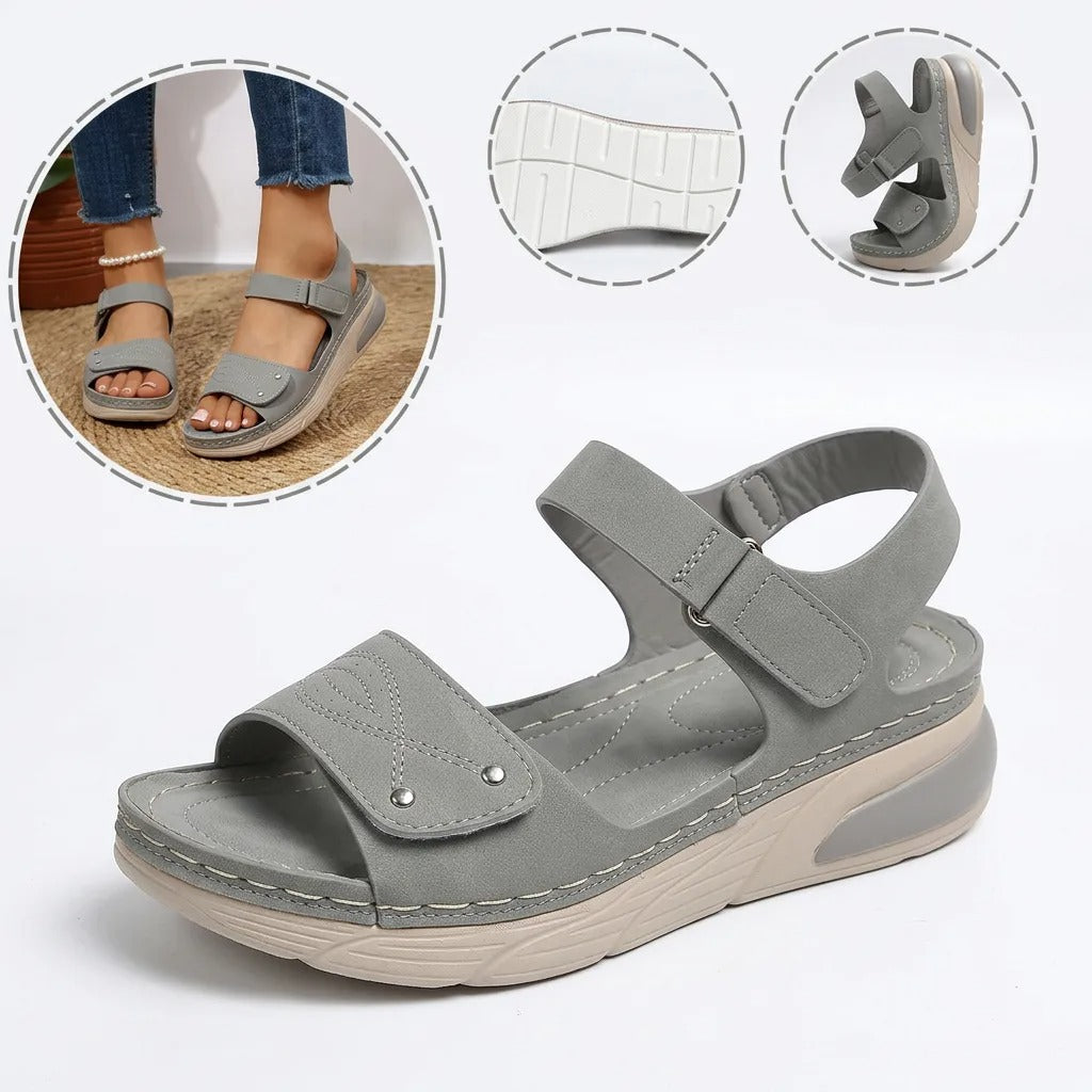 Sandale ortopedice ergonomice — cu suport pentru arcada plantară, care ajută la ameliorarea durerilor de picioare, la stabilizarea călcâiului și la reducerea instabilității la mers