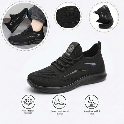 Pantofi sport ortopedici cu plasă – cu susținere a arcului piciorului, pentru ameliorarea durerii; amortizare moale.