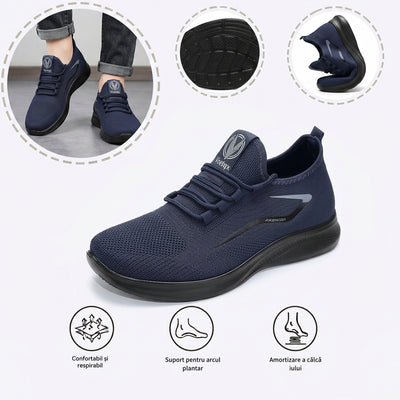 Pantofi sport ortopedici cu plasă – cu susținere a arcului piciorului, pentru ameliorarea durerii; amortizare moale.
