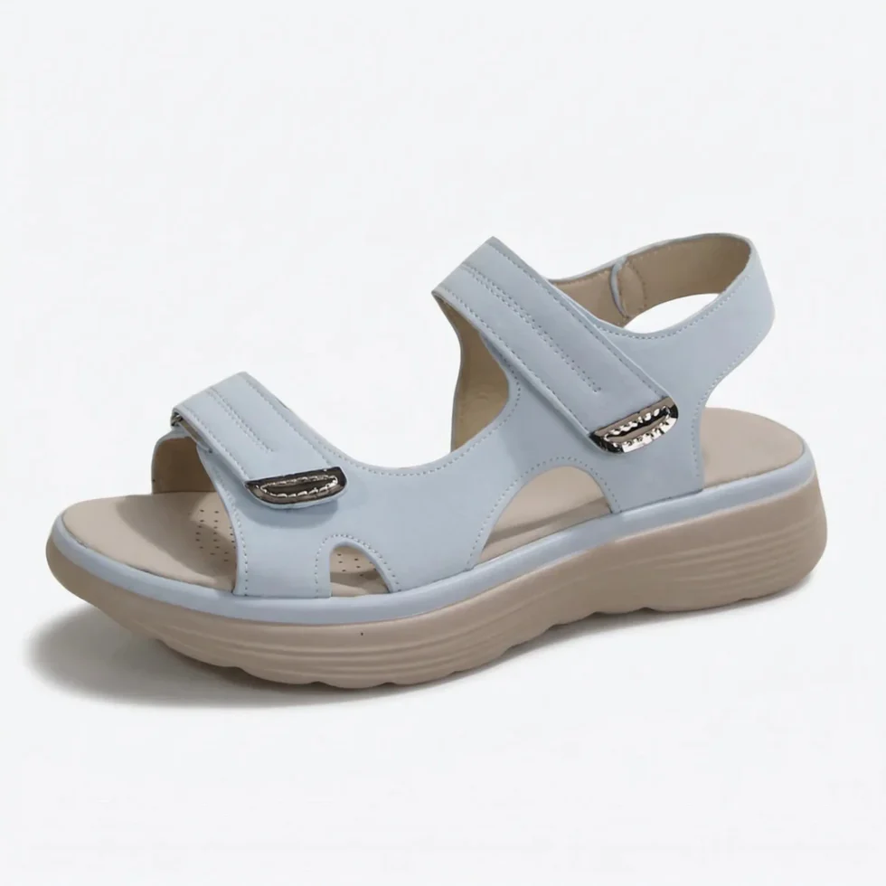 Sandale ortopedice confortabile — suport ergonomic pentru arcada plantară, lățime reglabilă, care subliniază silueta picioarelor.