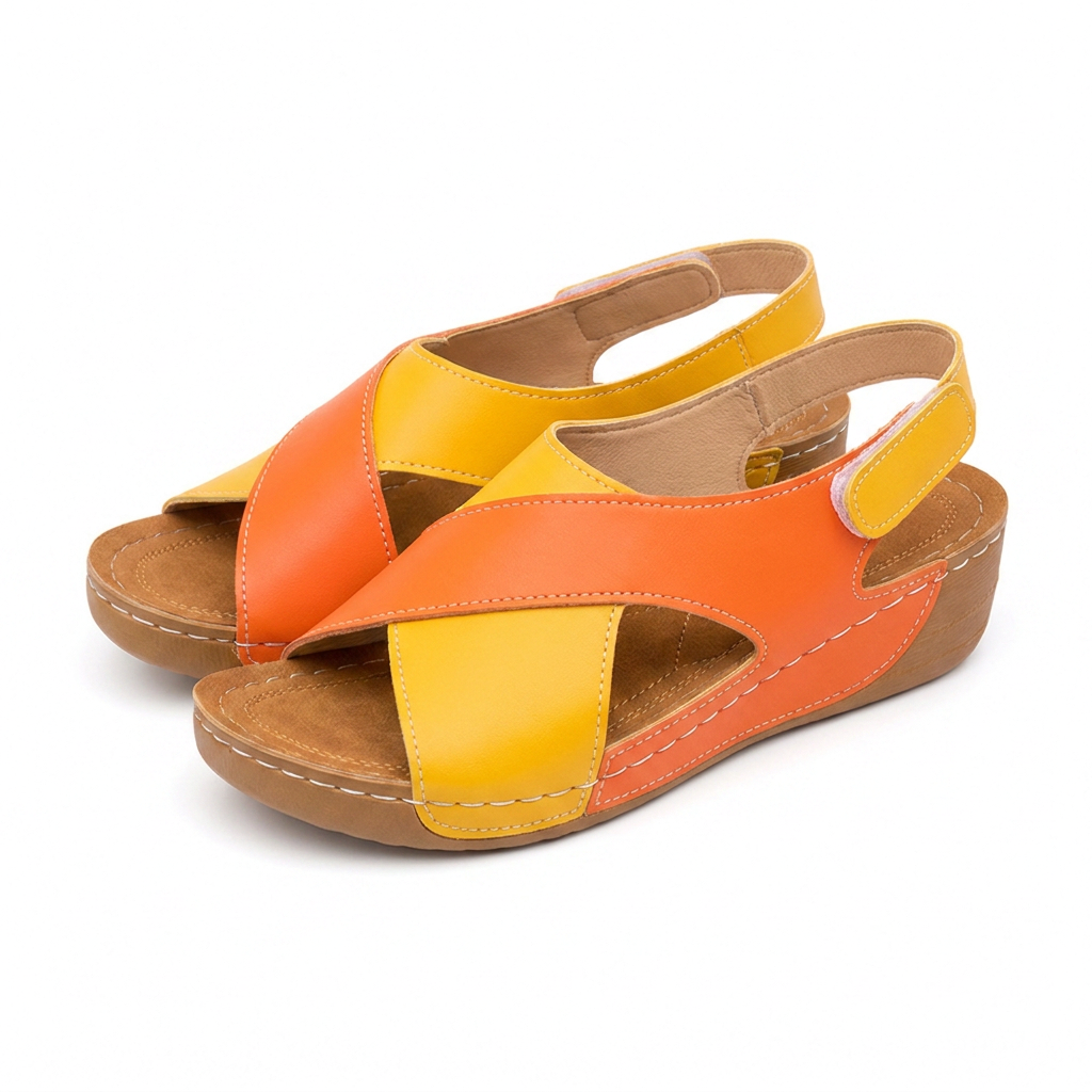 Sandale ortopedice ergonomice — cu suport pentru arcada plantară, care ajută la ameliorarea durerilor de picioare, la stabilizarea călcâiului și la reducerea instabilității la mers