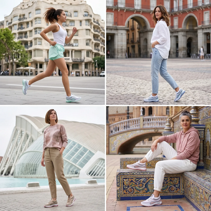Pantofi ortopedici casual cu panouri contrastante — cu susținere pentru bolta plantară, pentru mers ușor și confortabil