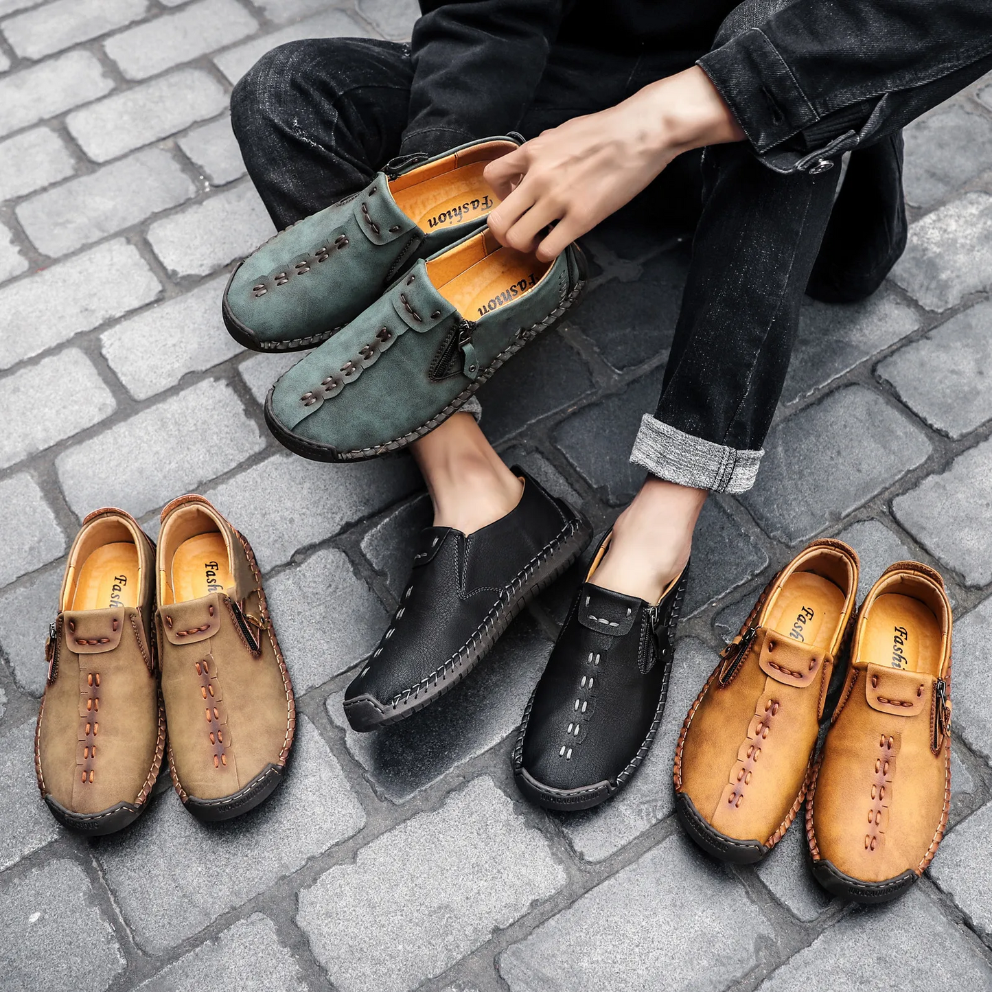 Pantofi ortopedici casual confortabili — din piele italiană de vită cu finisaj nubuc și susținere pentru bolta plantară