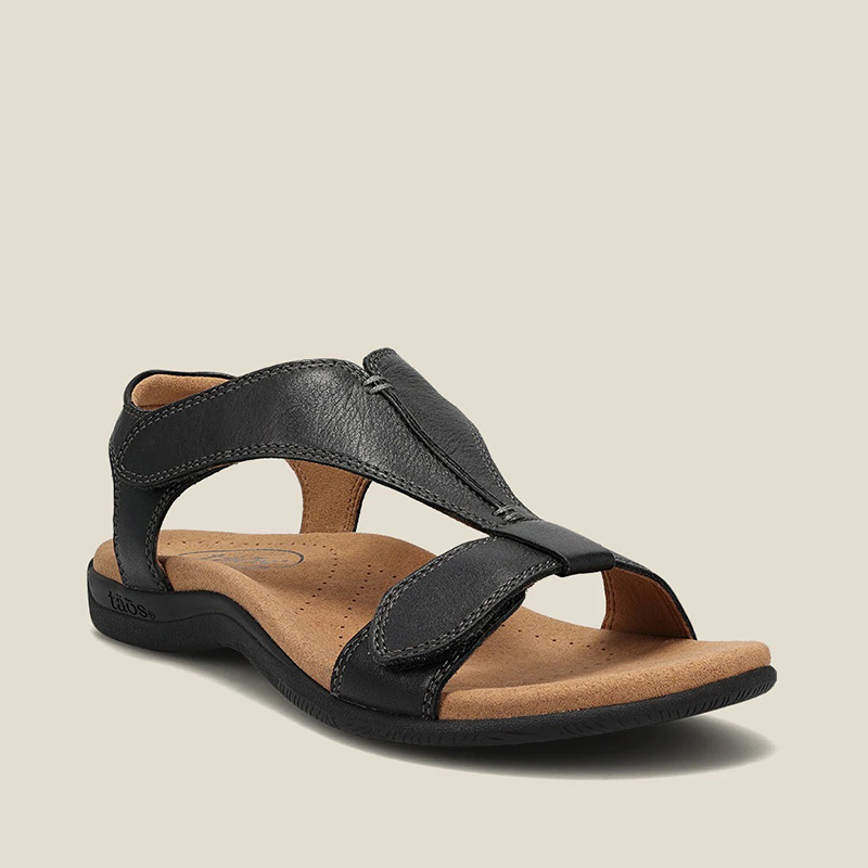 Sandale ortopedice confortabile — suport ergonomic pentru arcada piciorului, lățime reglabilă, care subliniază silueta picioarelor.