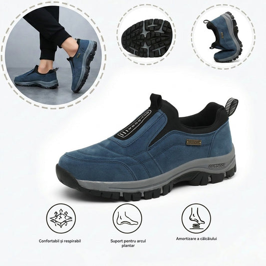 Pantofi ortopedici confortabili din piele de căprioară — cu suport pentru arcada plantară, pentru ameliorarea durerii