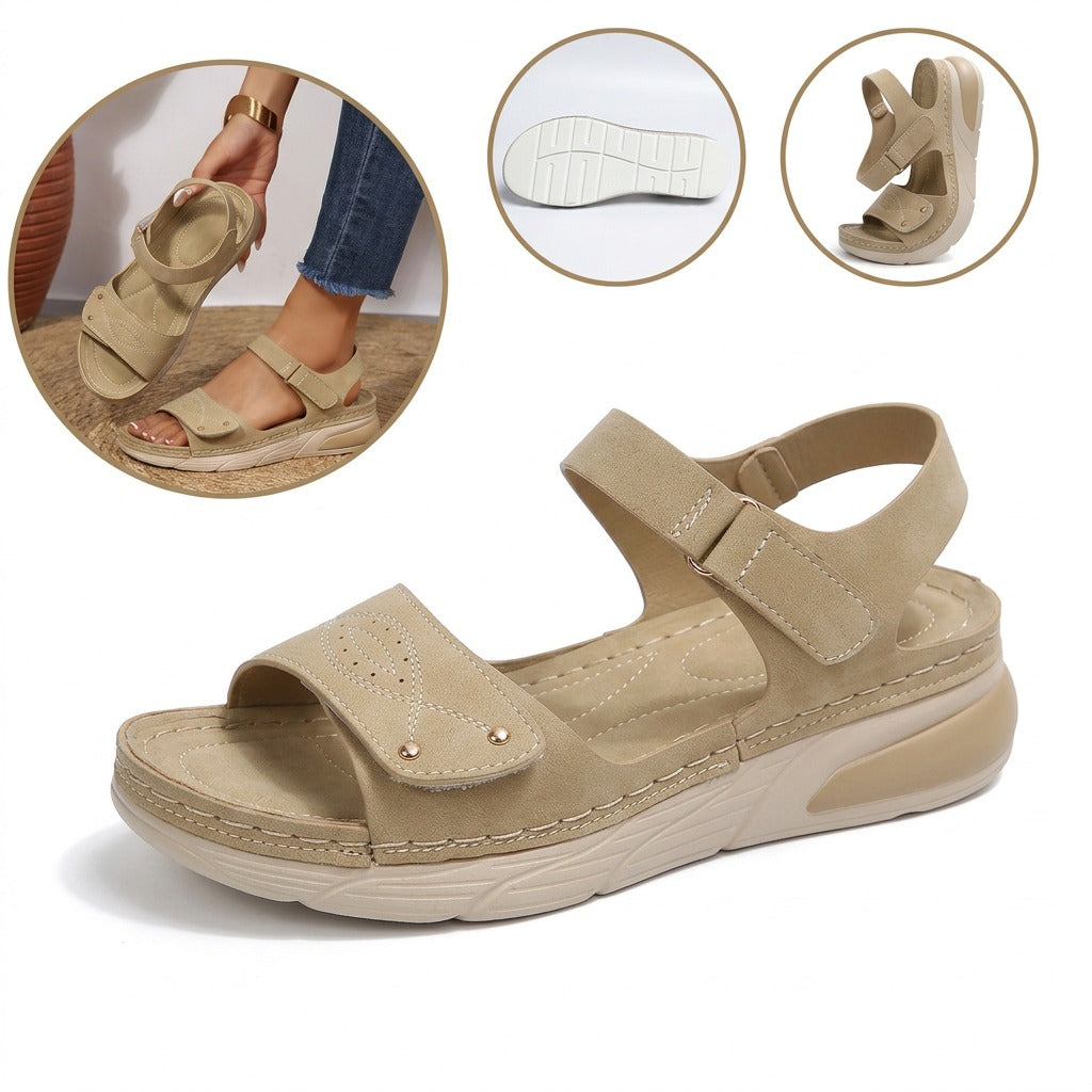 Sandale ortopedice ergonomice — cu suport pentru arcada plantară, care ajută la ameliorarea durerilor de picioare, la stabilizarea călcâiului și la reducerea instabilității la mers