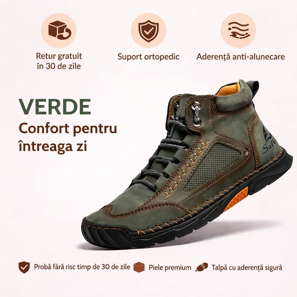 ⏰ Reducere de 50% — Doar astăzi! 🔥 | Încălțăminte ortopedică din piele naturală de înaltă calitate | Susținere a boltei plantare pentru a calma durerea și a ușura mersul | Unisex.