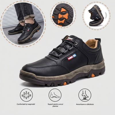 Pantofi ortopedici casual confortabili — lucrați manual din piele de vită italiană, cu susținere pentru bolta plantară