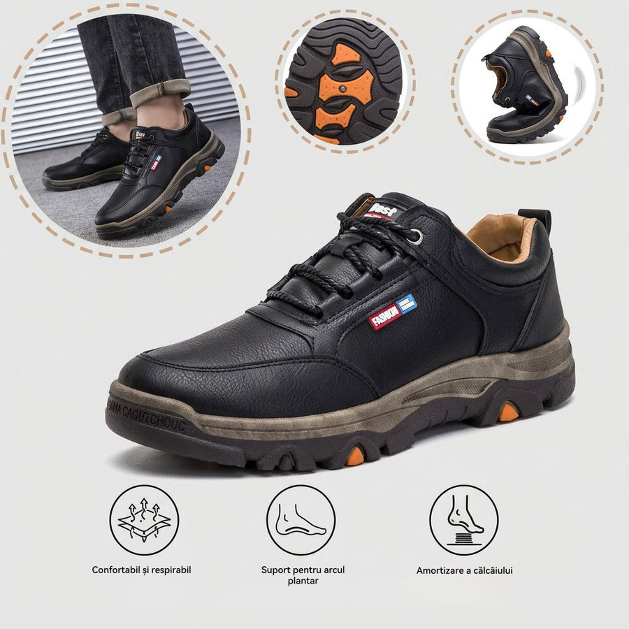 Pantofi ortopedici casual confortabili — lucrați manual din piele de vită italiană, cu susținere pentru bolta plantară