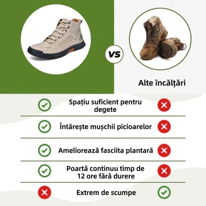 ⏰ Reducere de 50% — Doar astăzi! 🔥 | Încălțăminte ortopedică din piele naturală de înaltă calitate | Susținere a boltei plantare pentru a calma durerea și a ușura mersul | Unisex.