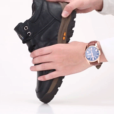 Încălțăminte ortopedică de afaceri — realizată manual din piele de vacă italiană; cu suport pentru arcada piciorului; antiderapantă și rezistentă.