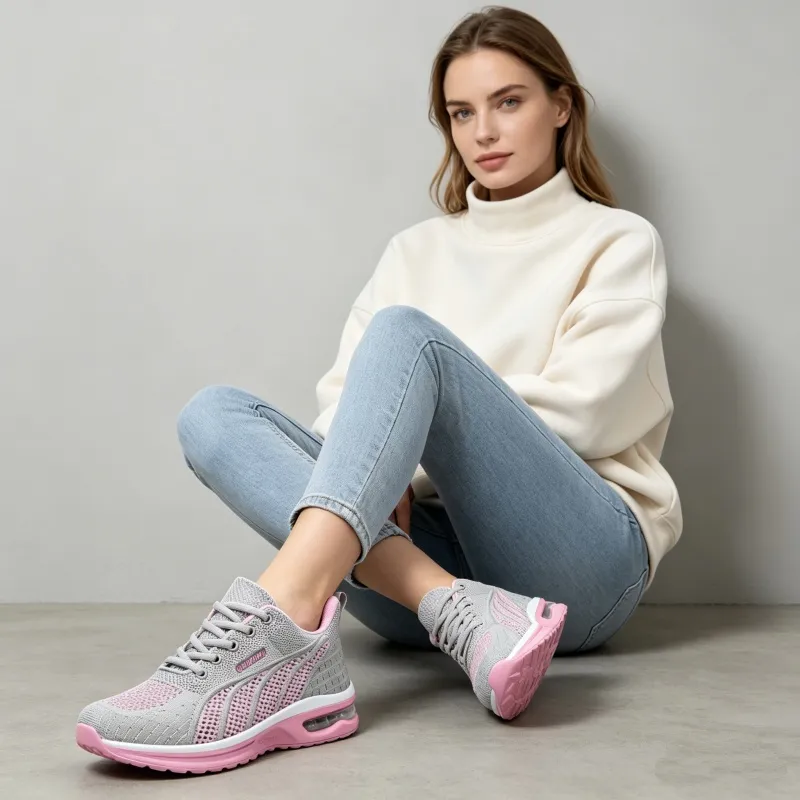 Pantofi sport ortopedici din plasă — cu susținere pentru bolta plantară și amortizare care protejează genunchii