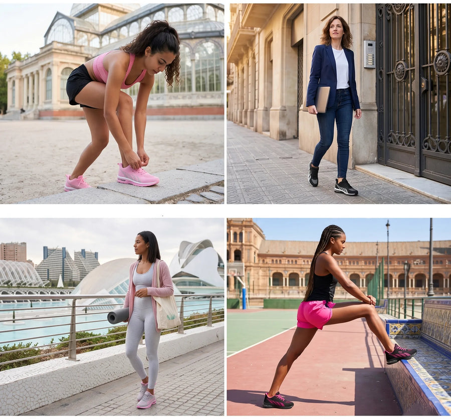 Pantofi sport ortopedici din plasă — cu susținere pentru bolta plantară și amortizare care protejează genunchii
