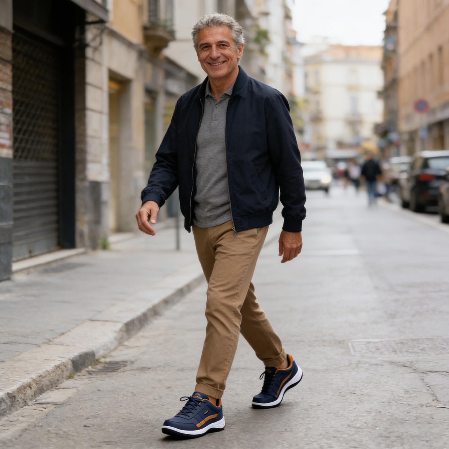 Încălțăminte ortopedică confortabilă — cu suport pentru arcada piciorului, care ameliorează durerea; ușoară, cu amortizare și suprafață exterioară impermeabilă din piele.