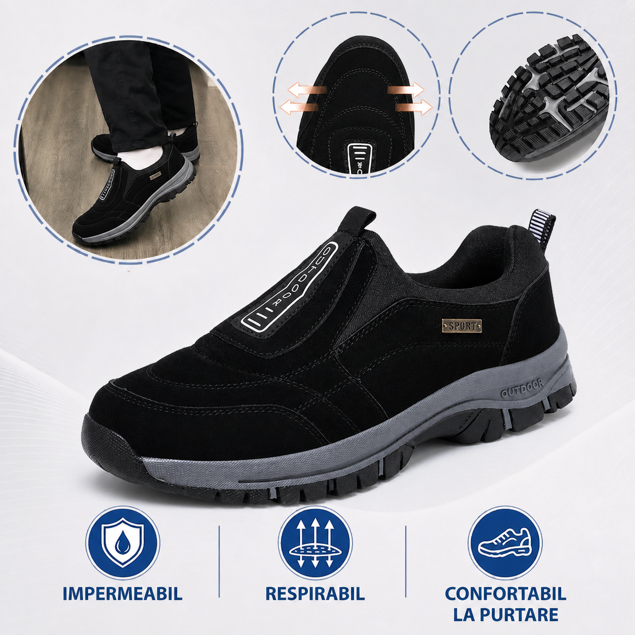🔥Ofertă limitată în timp🔥 Pantofi ortopedici cu design nou, confecționați din piele întoarsă - moi și confortabili, impermeabili și antiderapanți - susțin arcada plantară - ameliorează durerea piciorului.