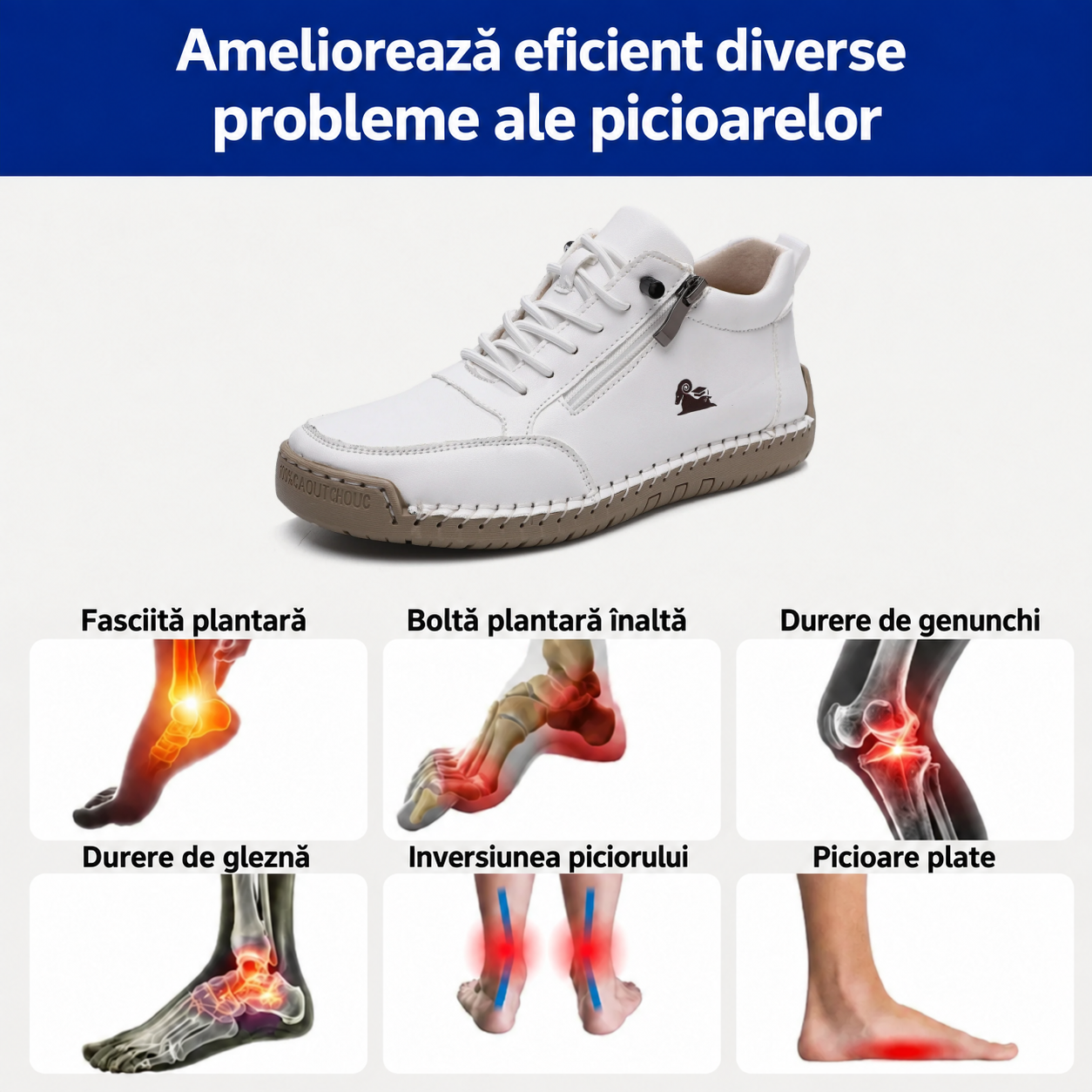 ⏰ Ofertă la jumătate de preț — Doar astăzi! 🔥 | Încălțăminte ortopedică din piele naturală premium | Susținere a boltei plantare pentru a calma durerea și a ușura mersul | Unisex.