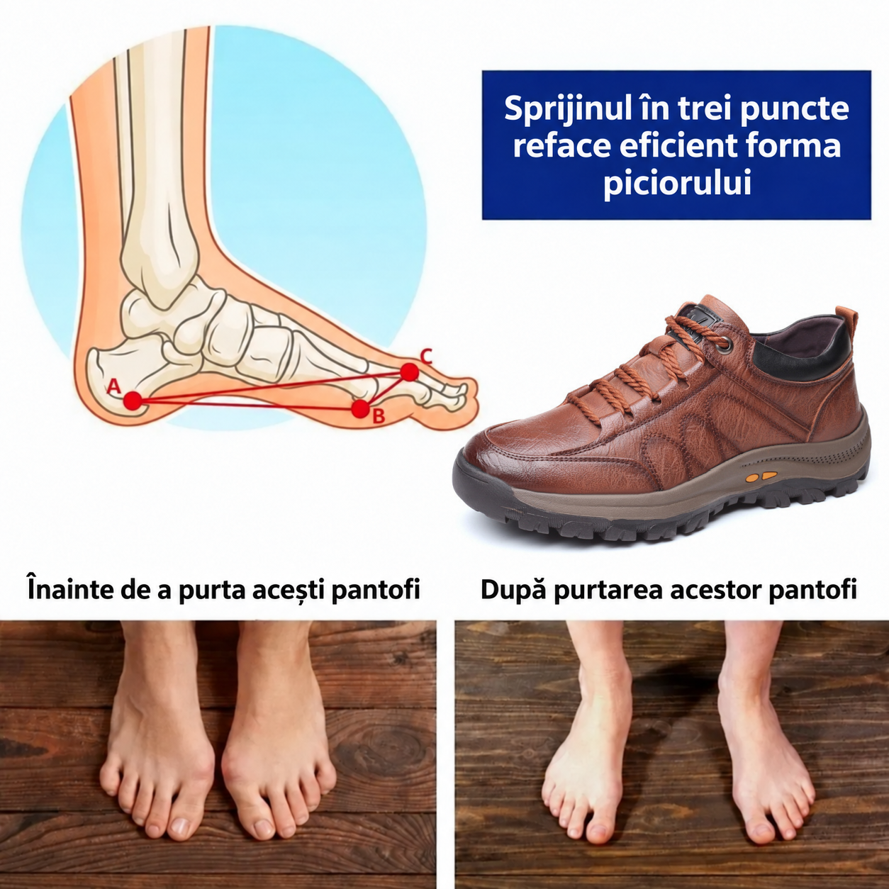 ⏰Ofertă pe timp limitat⏰ Confecționați din piele de vițel australiană 🐂 Susținere pentru picior: ameliorează durerile de picioare ✅ Impermeabili și antiderapanți; confortabili la mers.