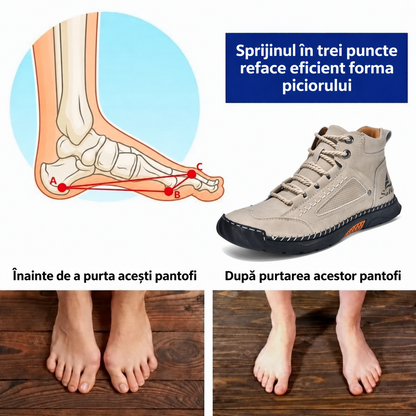 ⏰ Reducere de 50% — Doar astăzi! 🔥 | Încălțăminte ortopedică din piele naturală de înaltă calitate | Susținere a boltei plantare pentru a calma durerea și a ușura mersul | Unisex.