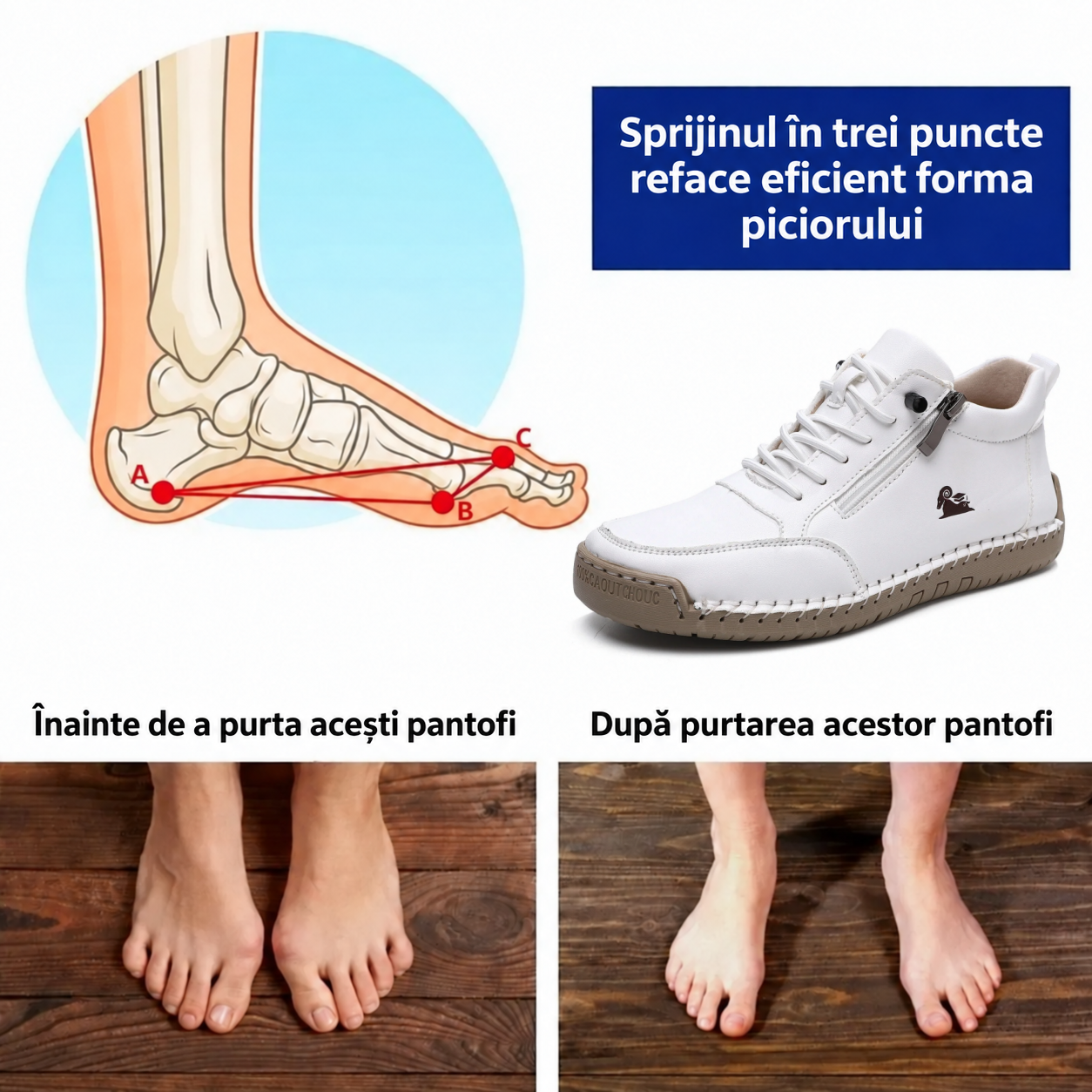 ⏰ Ofertă la jumătate de preț — Doar astăzi! 🔥 | Încălțăminte ortopedică din piele naturală premium | Susținere a boltei plantare pentru a calma durerea și a ușura mersul | Unisex.