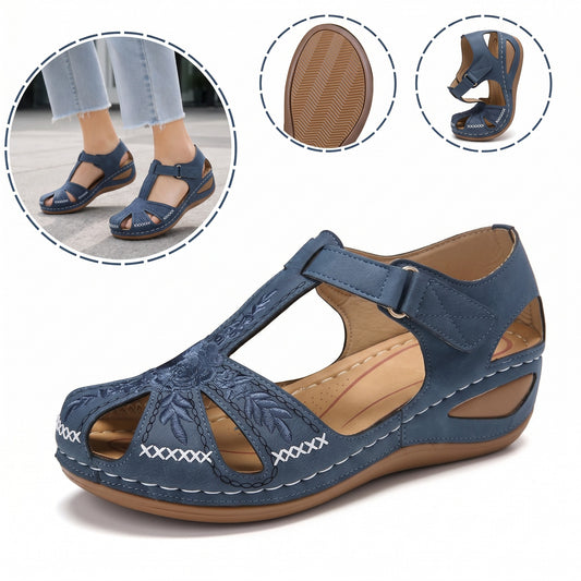 Sandale ortopedice ergonomice — cu suport pentru arcada plantară, care ajută la ameliorarea durerilor de picioare, la stabilizarea călcâiului și la reducerea instabilității la mers